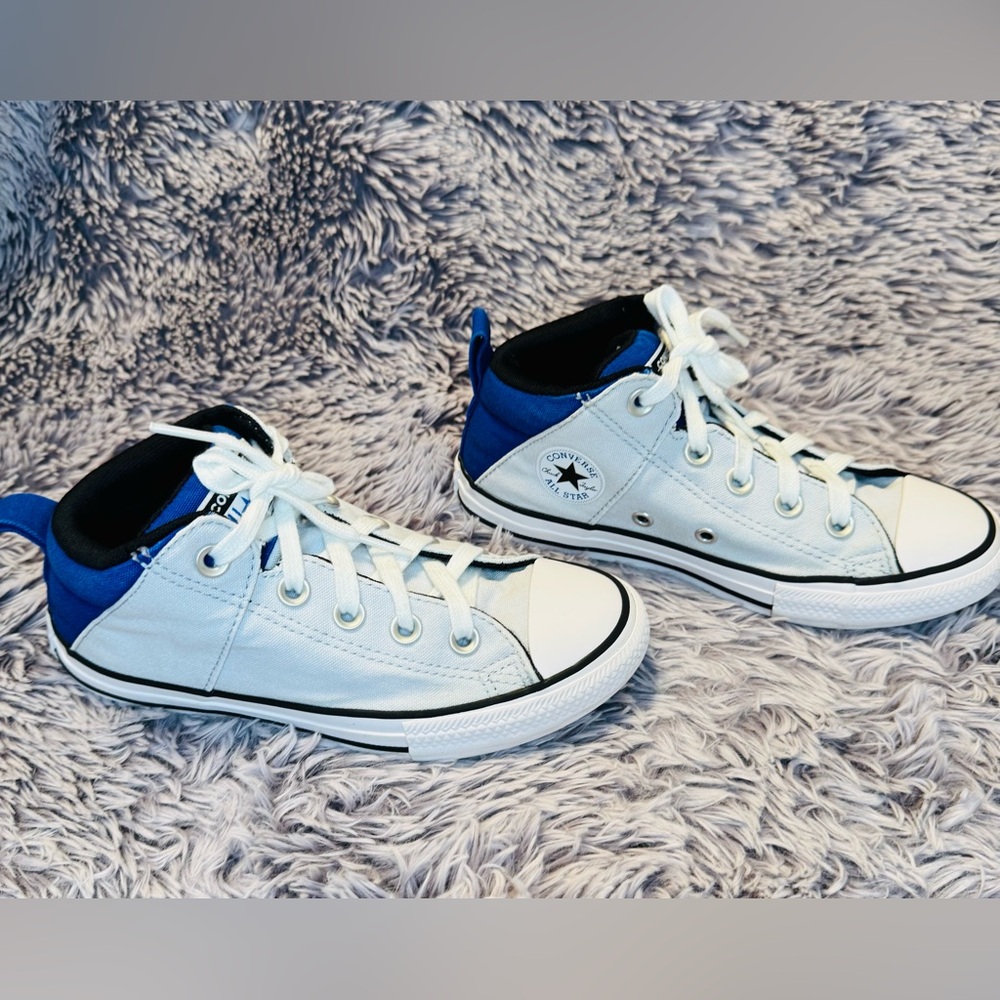 Converse Kids' White and Blue High-Top Sneakers